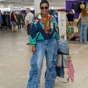 Made to order Denim Chap Distressed Jeans. Sizes 6-22